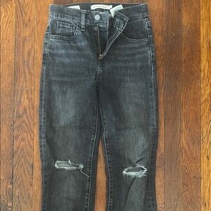 Levi's High Rise Black Distressed Jeans